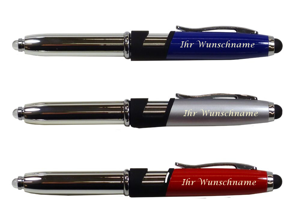 hochwertiger Touchpen Kugelschreiber mit Namensgravur aus Metall 