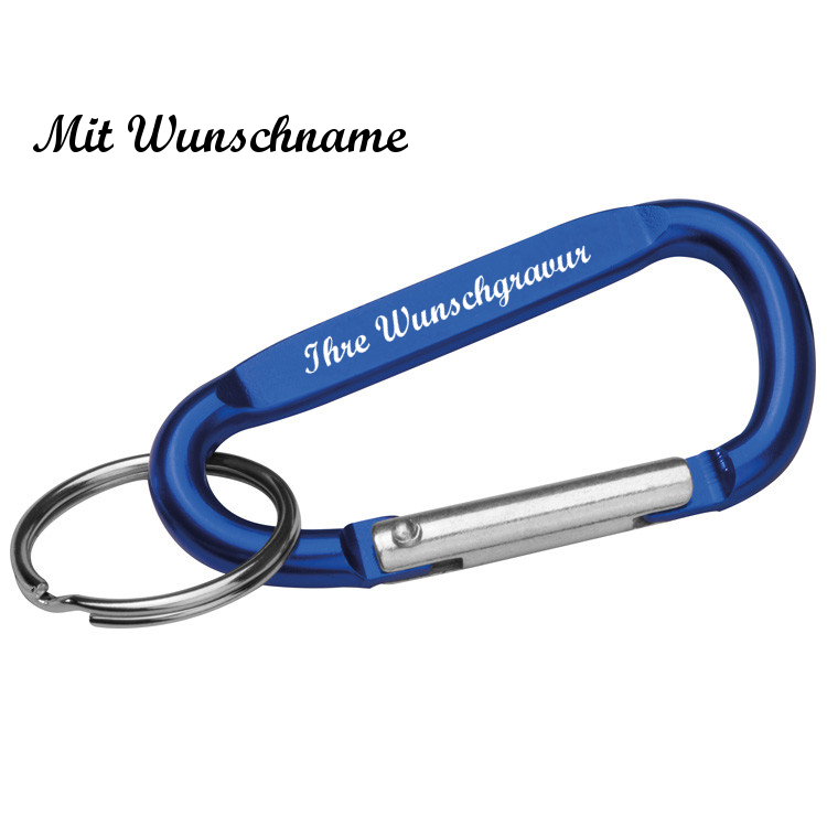 Schlüsselanhänger /"Gesicht/" mit Namensgravur Farbe blau