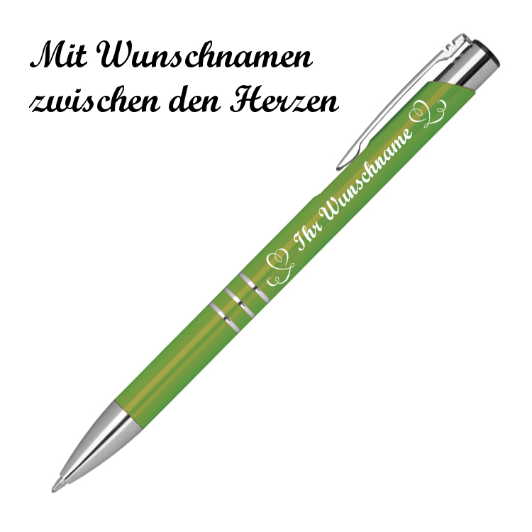 10 Kugelschreiber Mit Gravur – Personalisierbar Mit Namen Oder Text, Metall In Pink