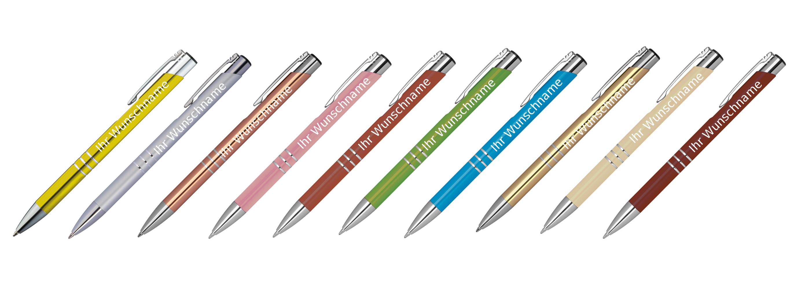 Farbe 20 Kugelschreiber aus Metall bordeaux