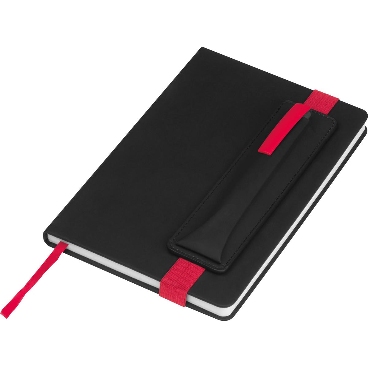 Notizbuch mit Gravur / DIN A5 / mit PU-Einband / liniert / Farbe: schwarz-rot - Bild 3 von 10