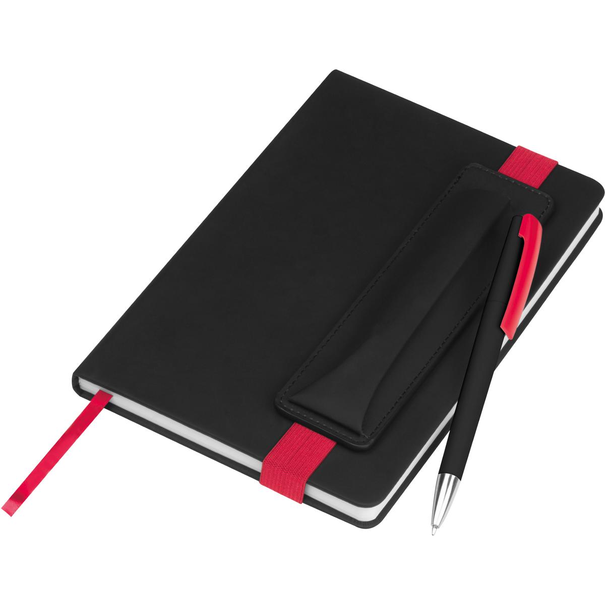 Notizbuch mit Gravur / DIN A5 / mit PU-Einband / liniert / Farbe: schwarz-rot - Bild 6 von 10