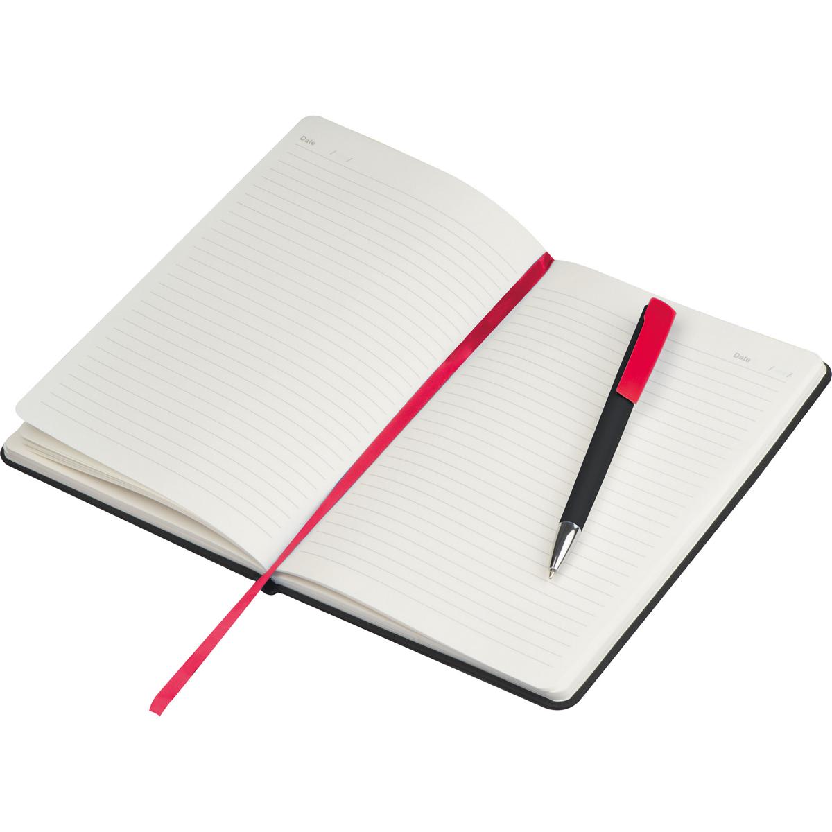 Notizbuch mit Gravur / DIN A5 / mit PU-Einband / liniert / Farbe: schwarz-rot - Bild 7 von 10