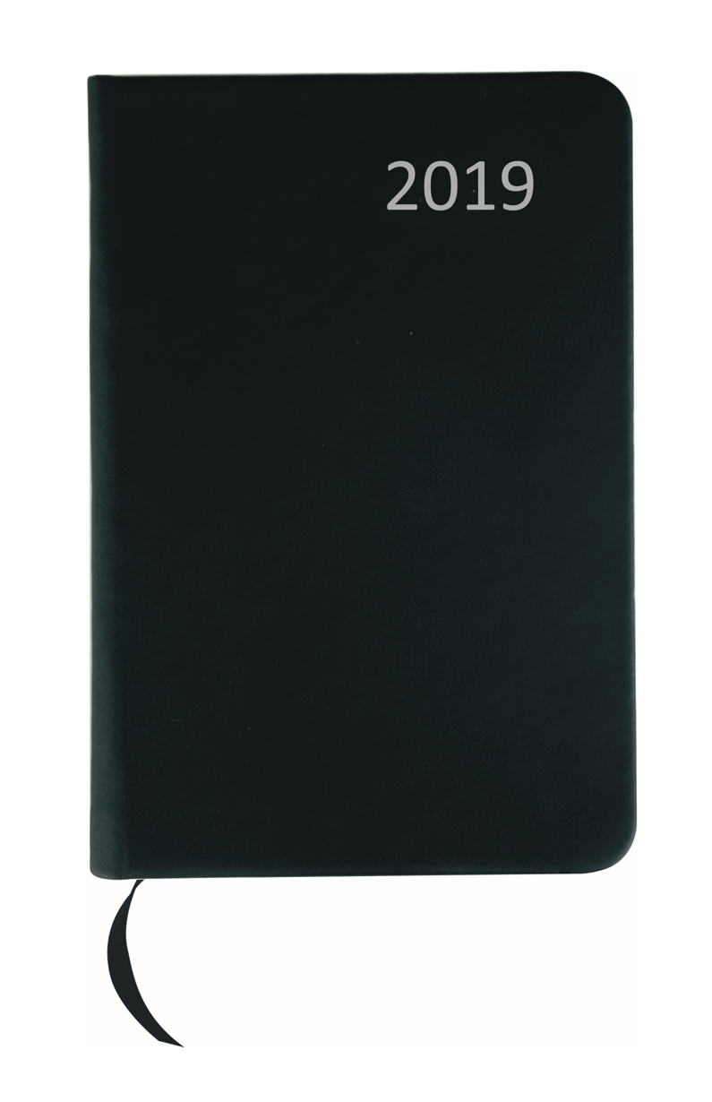 Farbe mit PU Einband Touchpen Kugelschreiber schwarz ca DIN A7 Taschenkalender 2019