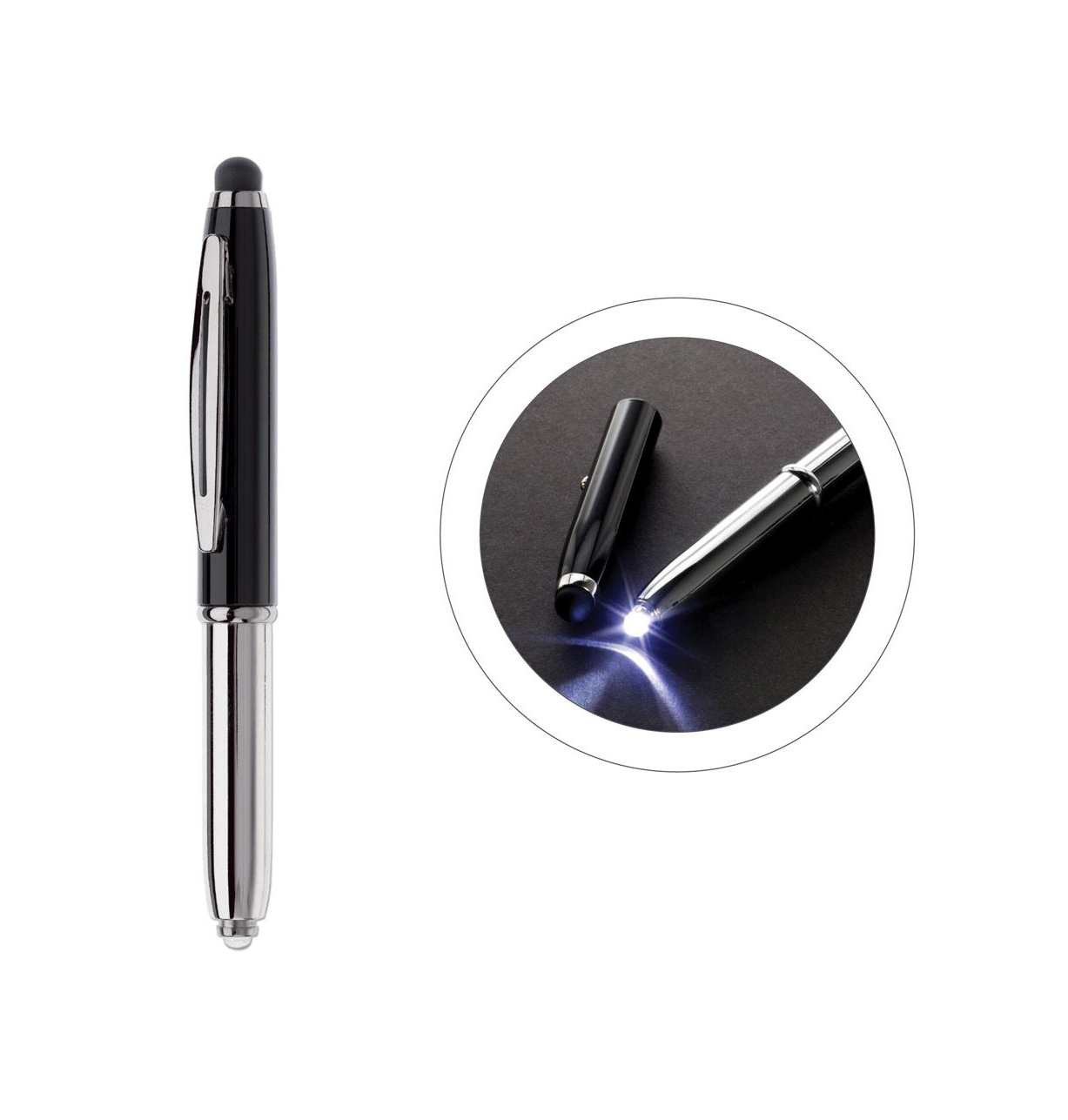 10er Pack Touchpen Kugelschreiber Aus Edelstahl – Mit Gravur & Touch-Funktion, Schwarz